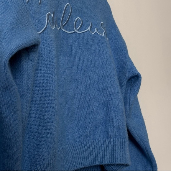 H&M Blue Embroidered 'Couleurs' Knit Sweater - Picture 4 of 7